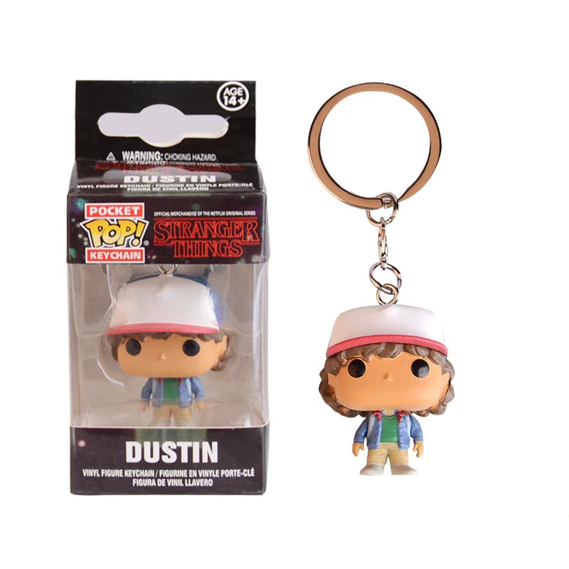 dustin FUNKO POP Stranger Things Theme Eleven Дастин Барб брелок фигурки коллекция игрушек для детей Рождественский подарок - Цвет: dustin