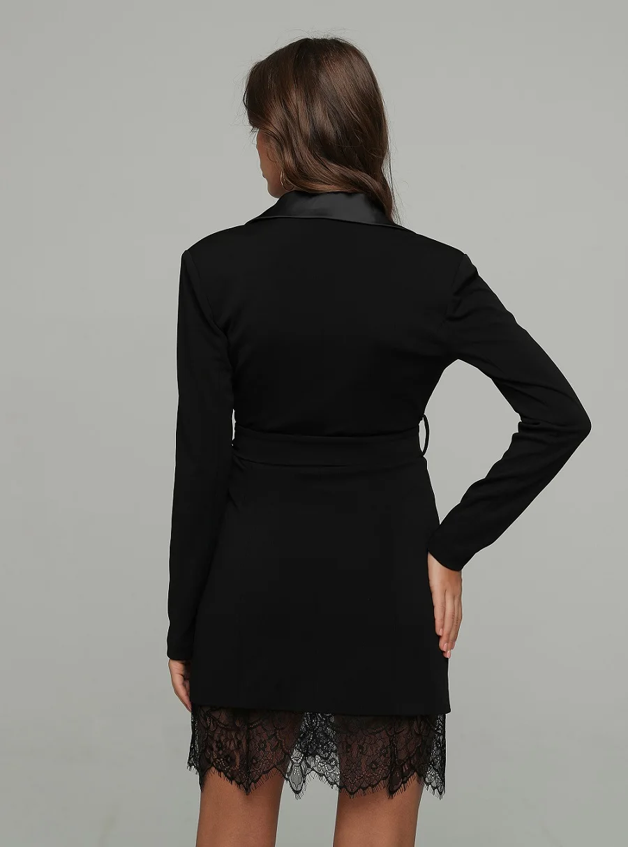 

Black Dress Lace Lady Fashion Night Club Party Dresses Women Sexy Dress Bodycon Mini Long Sleeve