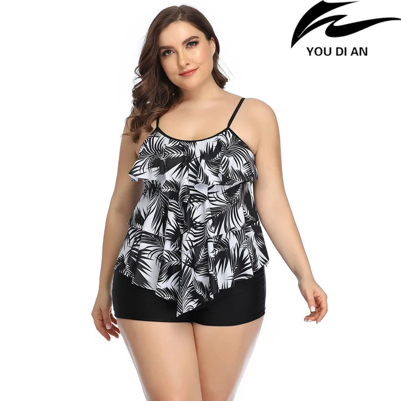 Женский купальный костюм 2020 размера плюс из двух частей большой российский