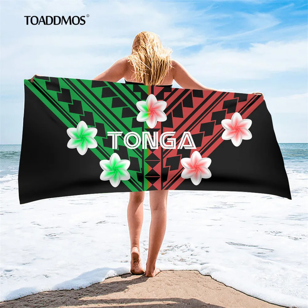 

TOADDMOS Drop Ship 1pcs Shower Towel Gradient Style Polynesian Tribal with Tonga Printed Lightweight Portable Travel Face Towels