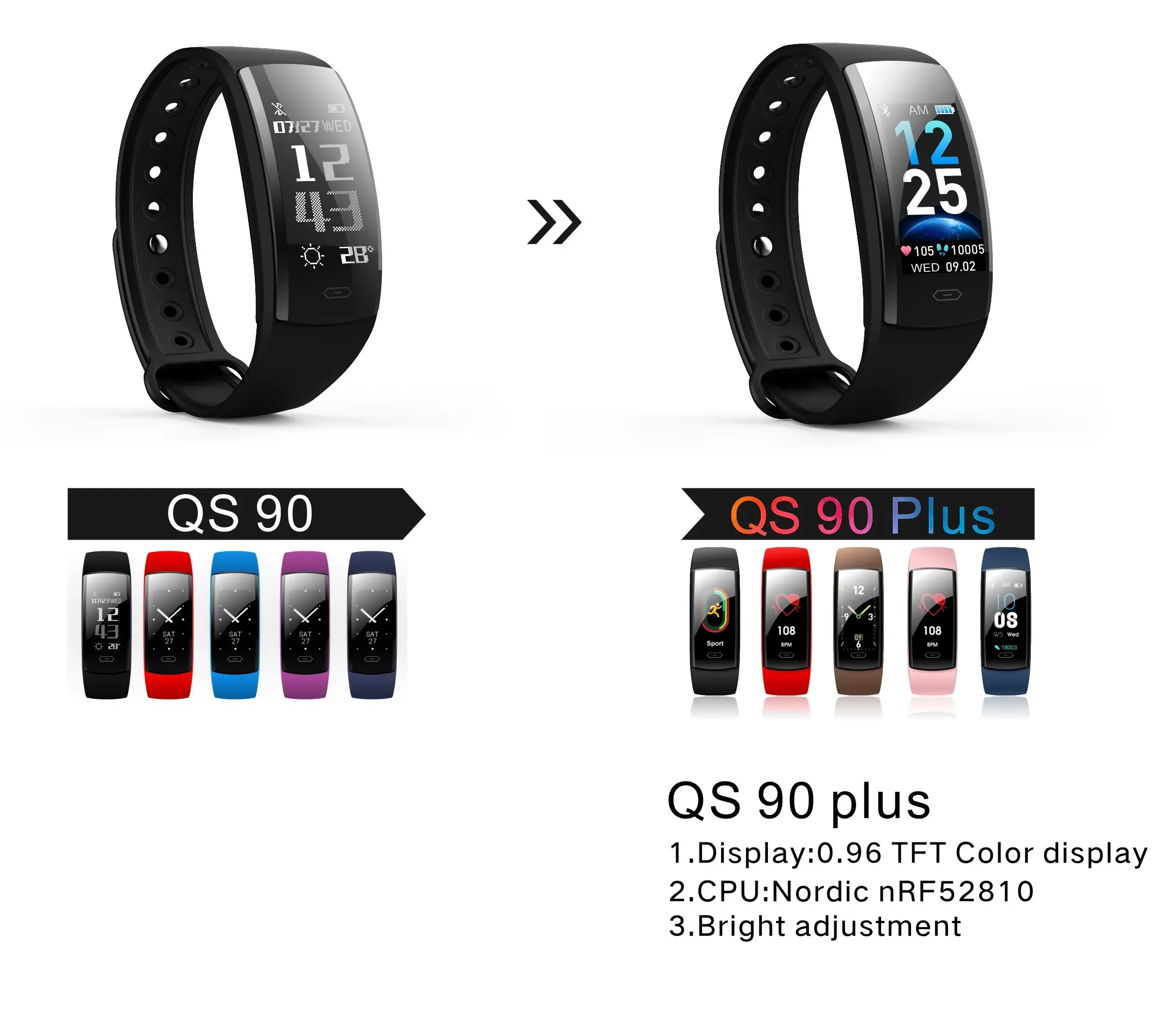Diggro QS90/QS90 плюс умный Браслет Экстра черный ремешок костюм для QS90/QS PLUS|Смарт-часы| |