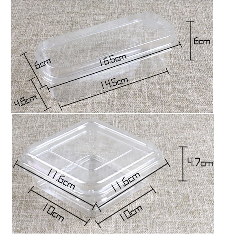 

50pcs Net red transparent baking package cake box square mousse fruit salad packaging boxes yogurt ice cream dessert plastic box