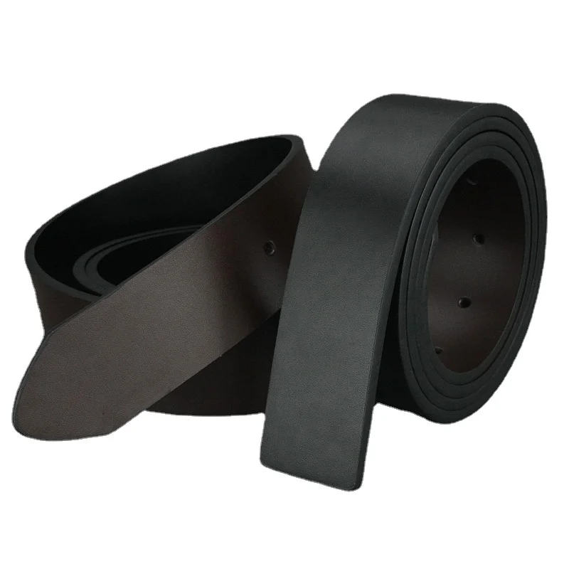 New 3.8cm Wide Double Color Belt with Body Black Coffee Dual Purpose Casual Glossy Glossy Men's Belt
