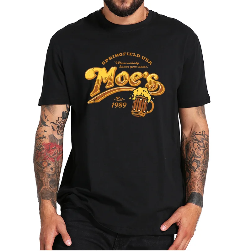 Moe’s-Character-Cheers Tshirt Parody Cartoon Comedy Classic T Shirt 100% Cotton Summer Short Sleeve EU Size Tees For Men