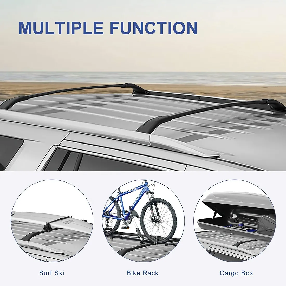 Roof Rack Cross Bar Rail Compatible for Chevrolet Chevy Suburban 2015 2016 2017 2018 2019 2020 with Side Rails Cargo Racks | Автомобили и