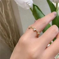 mihan women jewelry heart resin rings popular design sweet korean temperament gold color rings for women party wedding gifts
