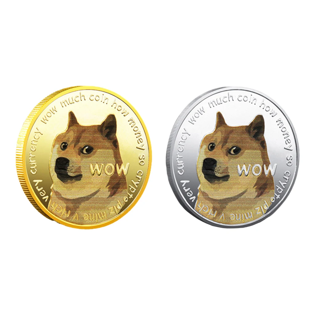 

Novelty Creative Dog Commemorative Coins Iron Coin Collection Dogecoin Display Shelf Living Room Decor Collection Virtual Coin