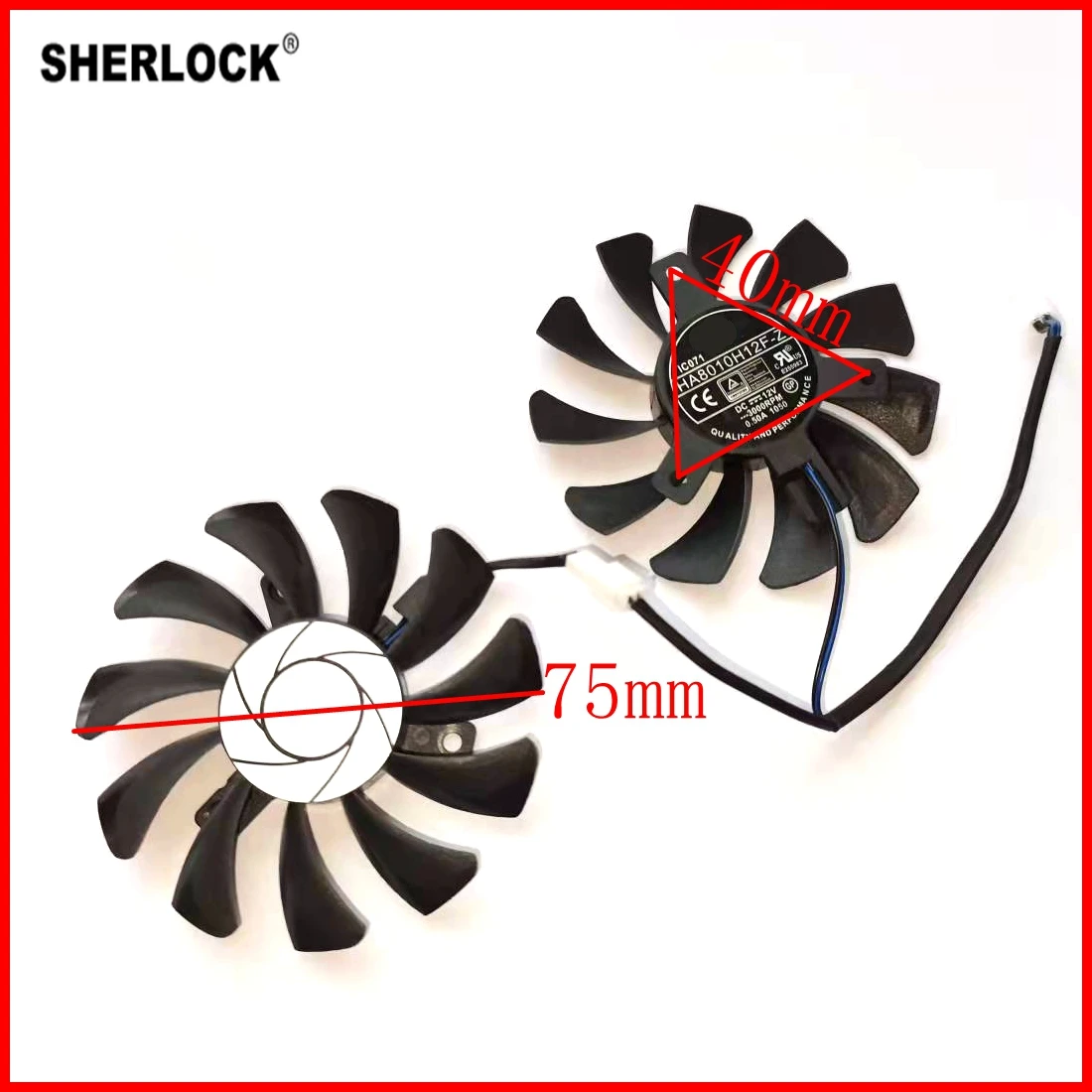 HA8010H12F-Z 75 мм 2pin для MSI Geforce GTX 1050Ti 2GT OC GTX1050 Ti 4GT-OC вентилятор графической карты -