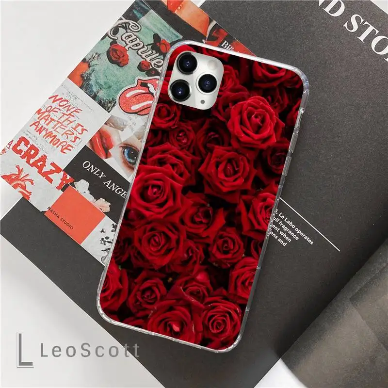 

red rose Phone Cases For iphone 12 5 5s 5c se 6 6s 7 8 plus x xs xr 11 pro max mini
