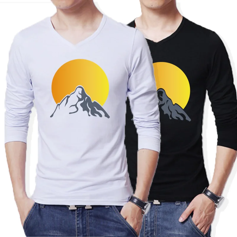 Bikinis Secret New autumn men's T-shirt 2021 fashion V-neck solid color T shirt men's long-sleeved casual slim-fit men's Tees