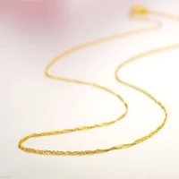 fine pure au 750 18kt yellow gold chain women singapore link necklace 18inch 0 8 1g