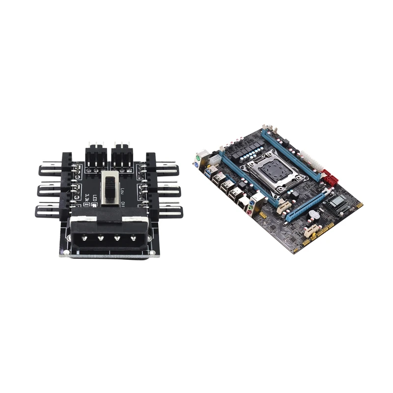 2 Pcs Motherboard : 1 E5 3.3C Lga 2011 X79 Lga2011 Socket Server &amp To 8 4Pin Molex Coole |