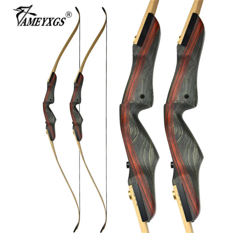 

1pc 62inch Archery Recurve Bow 25-50lbs Wooden Bow Riser Right Hand Hunting Bow Longbow For Bow And Arrow Shooting Practice