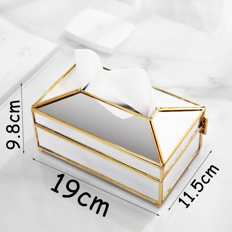 ANFEI Новое поступление Золотая стеклянная коробка для салфеток высокого качества