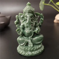 lord ganesha statue buddha elephant god sculpture figurine man made jade stone ornaments craft home garden flowerpot decoration