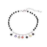 bohemia colorful bracelets for women fashion beaded chain small cz zircon tassel charm bracelet cute jewelry gift 2020 new gift