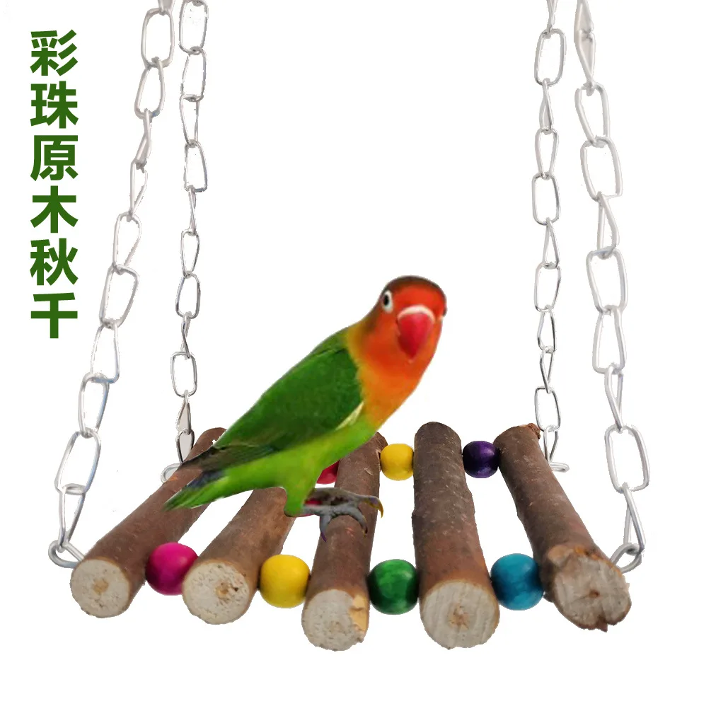 

Попугай Игрушка попугай качели Маленькие Птицы игрушки бревна красочные перламутровые качели молярные игры