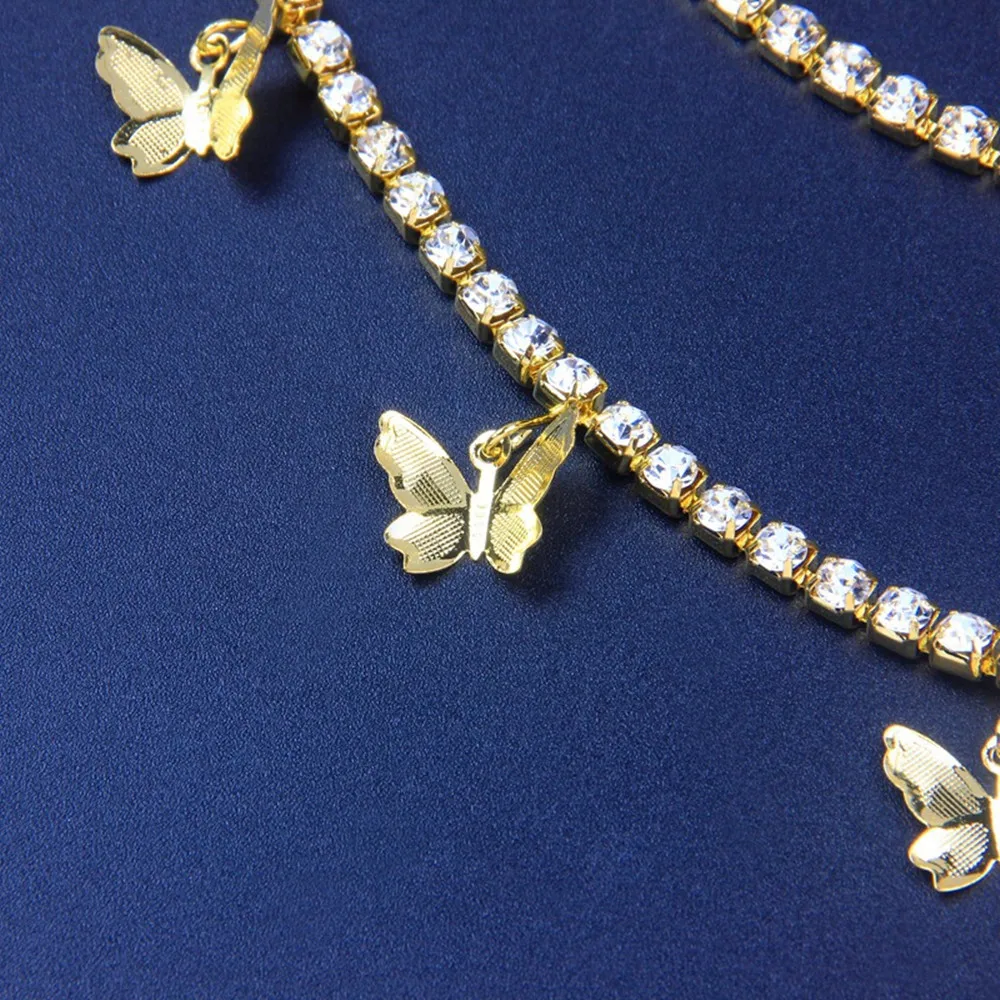 

Luxury Rhinestone Multilayer Butterfly Chain Pants for Women Punk Crystal Butterfly Belt Waist Chain Jeans Chain Hip-Hop Jewelry