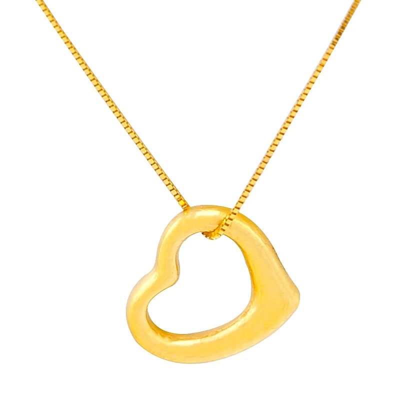 

1PCS Real 999 24k Yellow Gold Pendant Unisex 3D Luck Heart Bead 0.5-0.7g