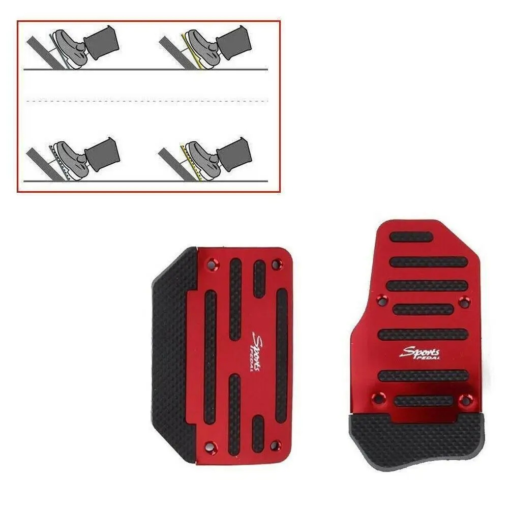 

2Pcs/set Universal Aluminium Alloy Non-slip Car Automatic Brake styling Pedal car Random Foot Treadle Cover Accelerator H8D9