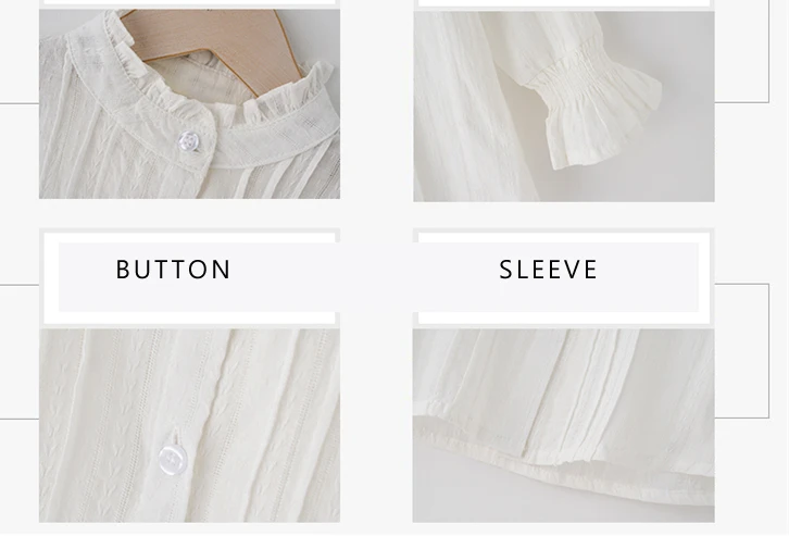 Белая школьная рубашка для девочек с длинным рукавом блузка круглым вырезом топы