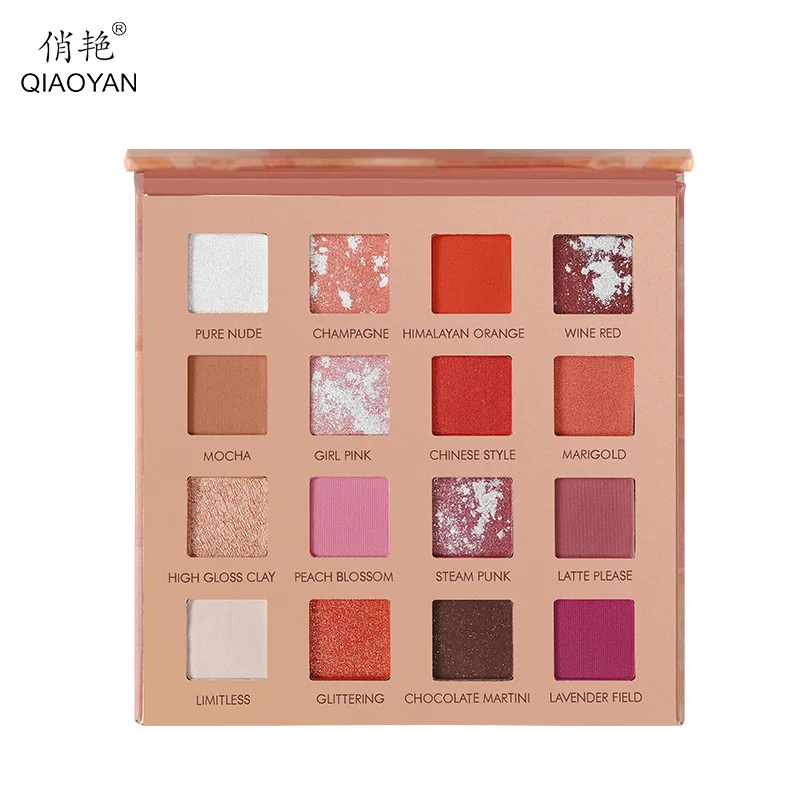 Макияж комплект теней для век стойкий пигмент теплый матовый Мерцающий Порошок