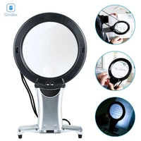 hands free led loupe lighted reading magnifier table hanging magnifying glass for seniors sewing cross stitch embroidery repair