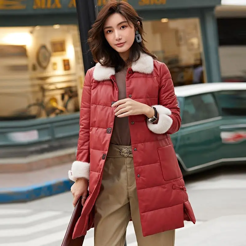 Новинка 2020 Женская куртка из натуральной норки с меховым воротником зимняя