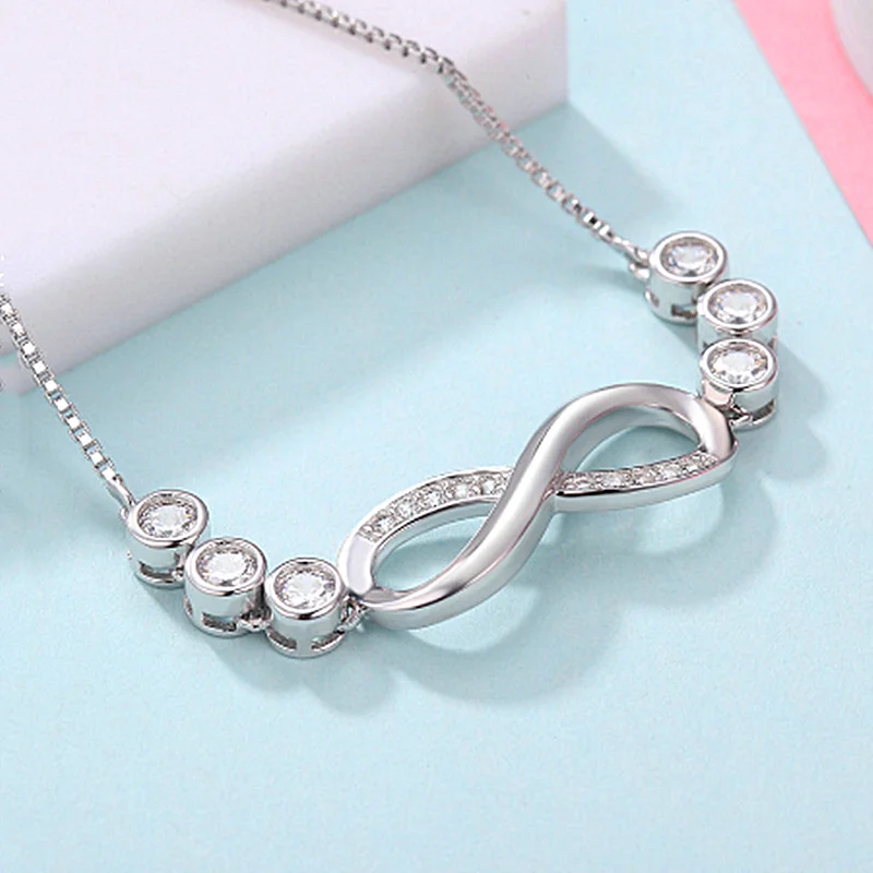 Хит продаж популярный серебряный браслет бесконечная любовь бант бесконечность