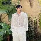 Тонкая дышащая мужская рубашка IEFB, новинка 2021, крутая белая рубашка с длинным рукавом, корейский тренд, модные большие Топы, мужская одежда 9Y7859