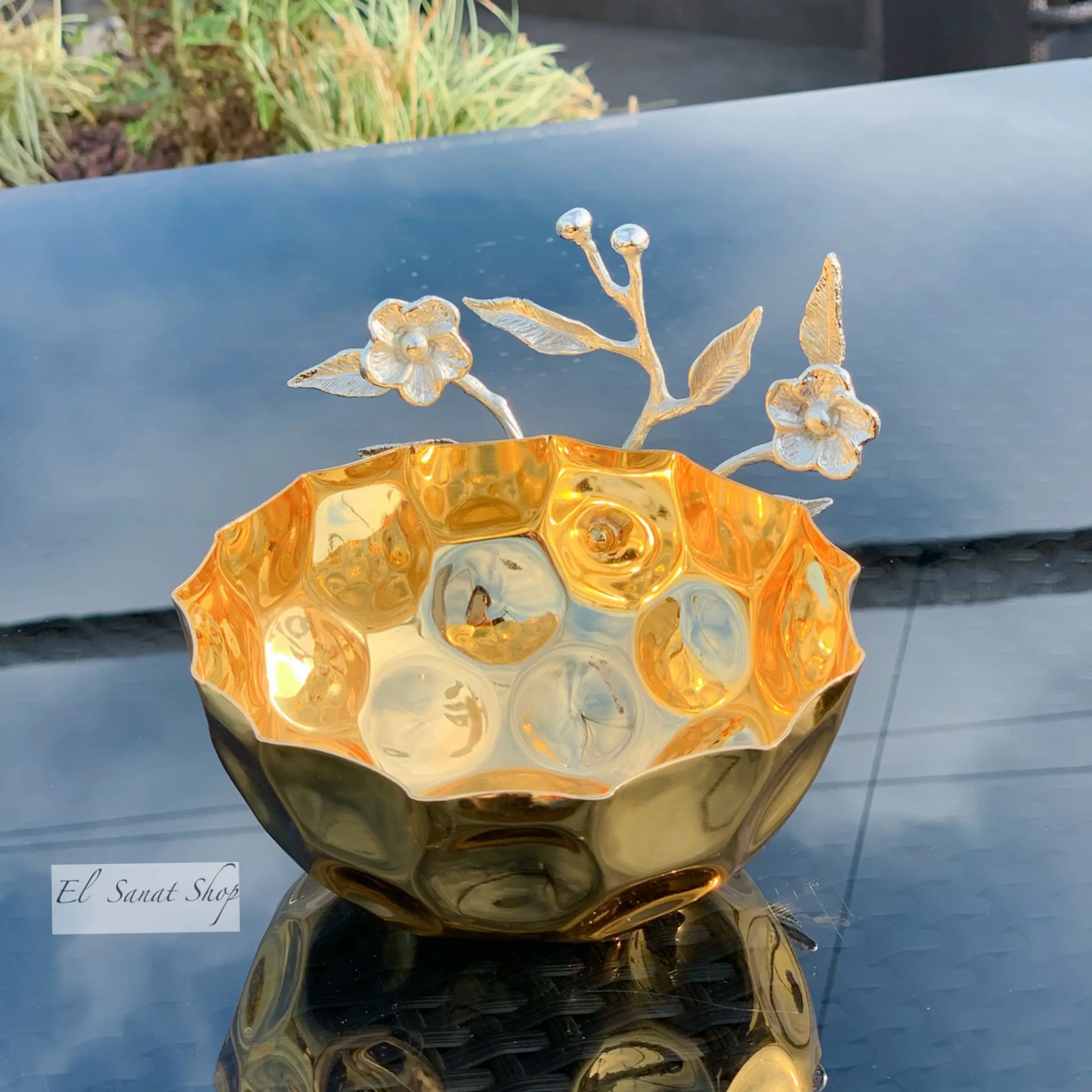 

TT Turkish Handmade Large Hammered Fruit Plate Dried Fruit Tray Candy Box Middle East Snack Storage Home Ornament Furnishing