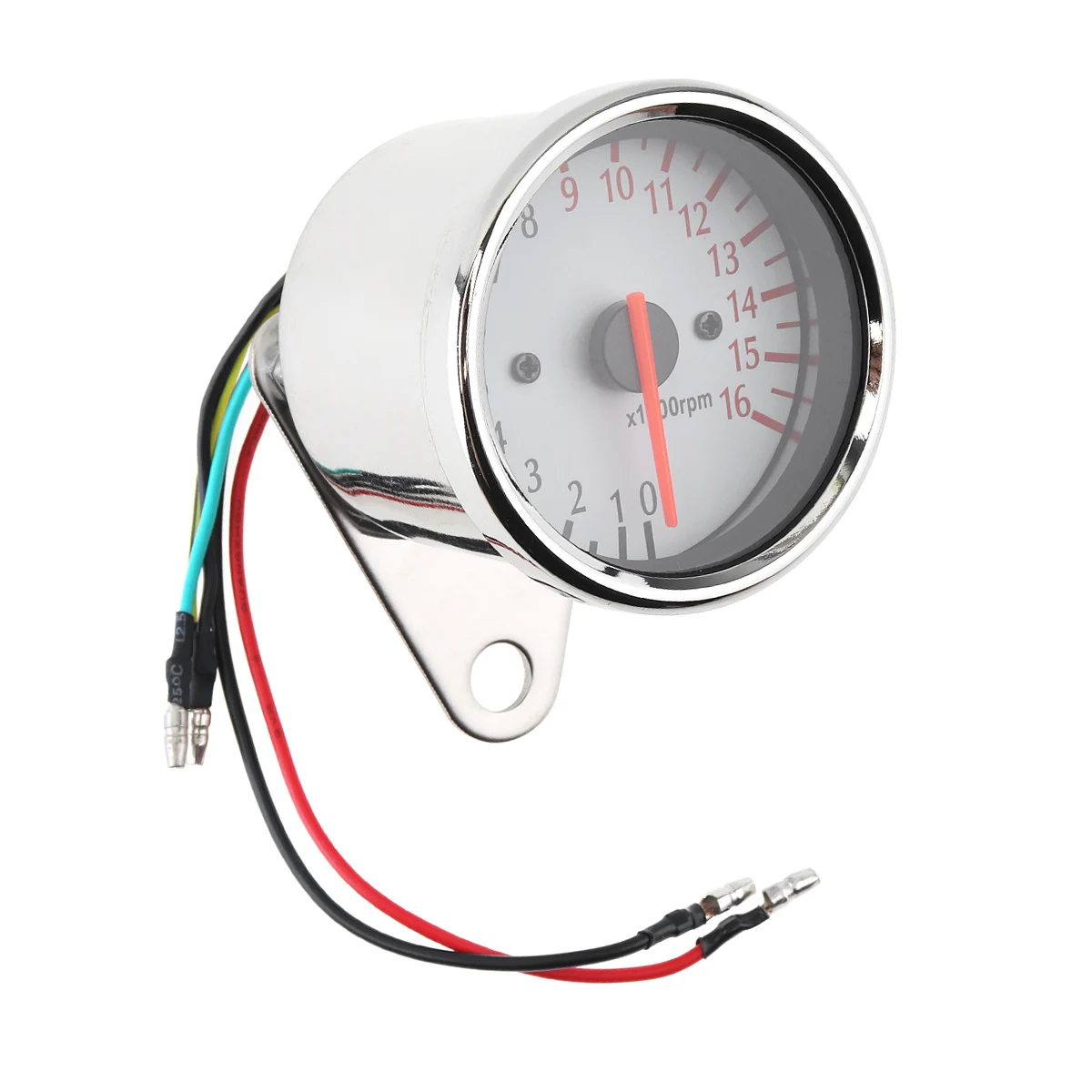 Мотоцикл Тахометр 1,6 W 12V Белый Ретро светодиодный индикатор светильник магнитной индукцией двойной пройденное расстояние в милях для мотоцикла