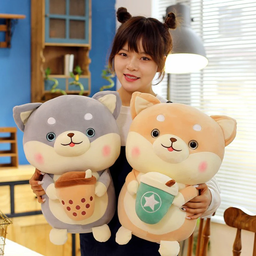 Новая плюшевая игрушечная собака Akita оптовая продажа милая большая подушка для