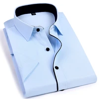 new2021 2021 new casual mens short sleeve shirt slim fit design style male social business dress shirts high quality clothing