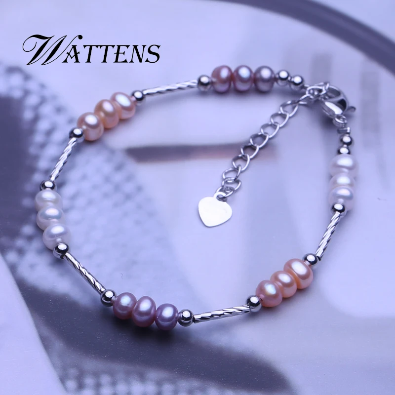 Браслет женский из натурального жемчуга белый модный браслет с жемчугом разных