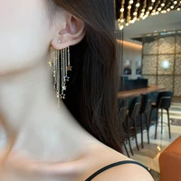 star tassel earrings for women character jewelry gold color temperament trendy rhinestone party gift new collection 2021