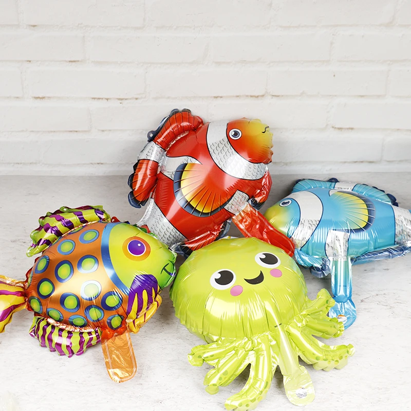 1pc Babyshower foil balloons sea animals happy birthday party decorations kids baby shower boy girl wedding favors and gifts toy|Воздушные