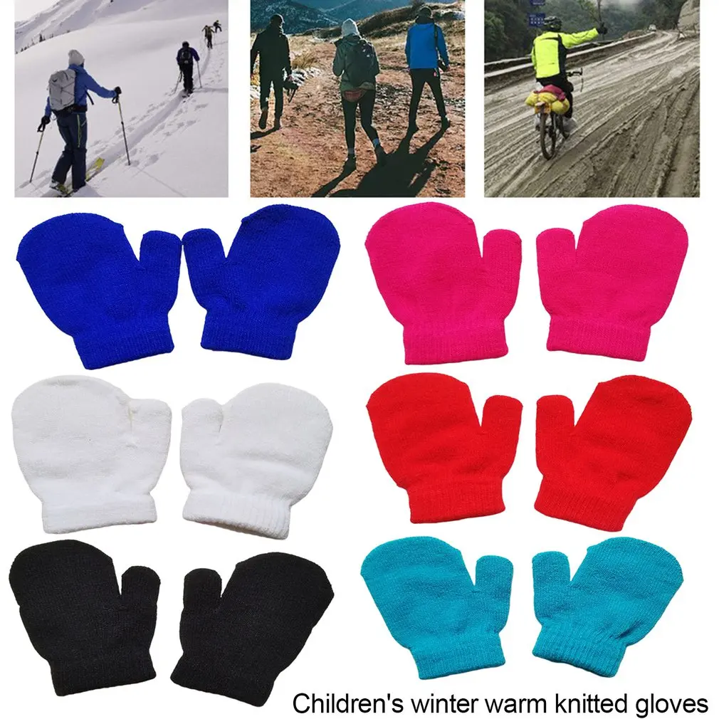 

2022 New Baby Gloves Winter Mittens Children Full Finger Gloves for 1-3Y Kids Hanging Neck Warm Gloves Newborn Baby Accessories
