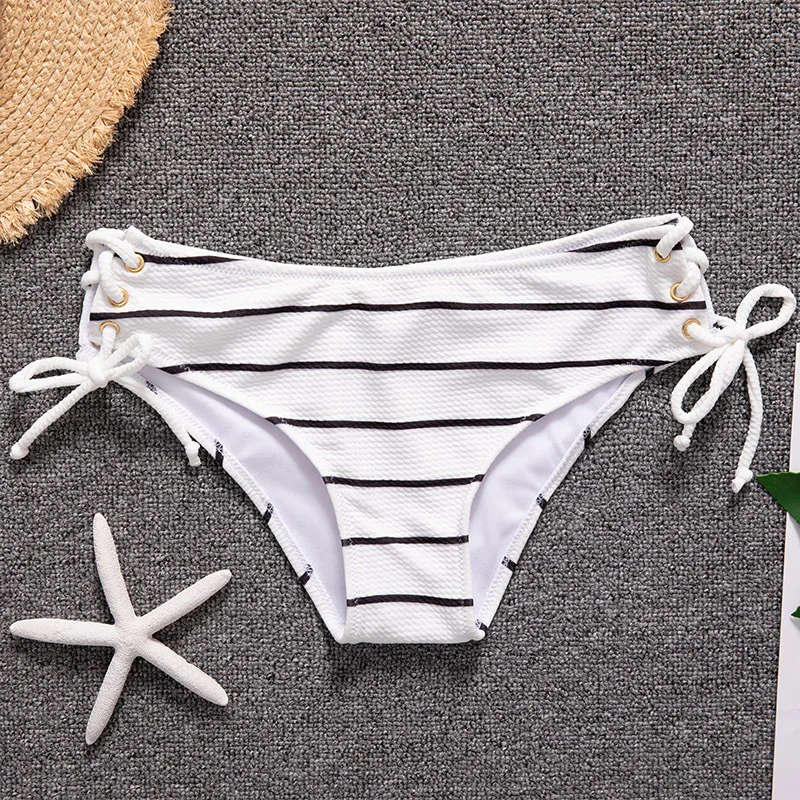 Бикини женское на завязках пикантный белый купальный костюм пуш-ап с мягкими