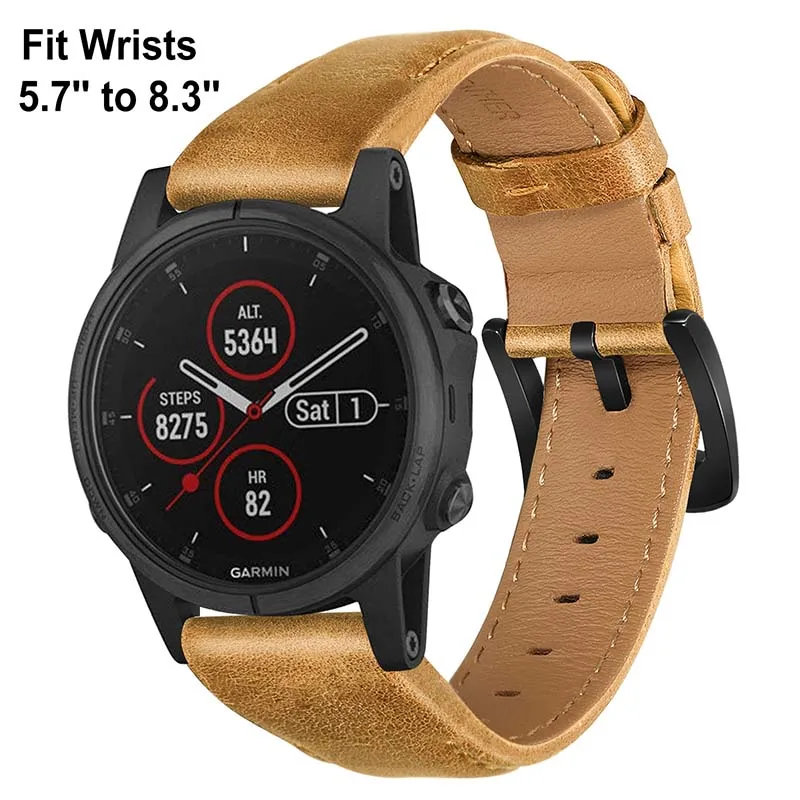 Quick Fit Кожаный ремешок для часов 22 мм для наручных часов Garmin Fenix 6/6 iPad Pro/5/5 Plus/Forerunner 945/935/подход S60/инстинкт ремешок для часов