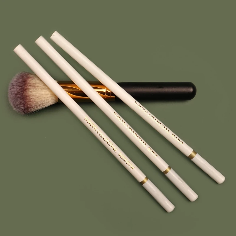 3 Pcs/Pack Professional White Charcoal Pencils Set Sketch Highlight for Drawing Sketching Shading Blending | Канцтовары для офиса
