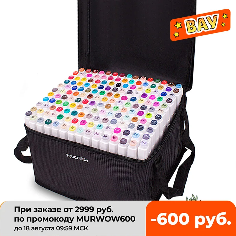 

TouchFive Markers 12/80/168 Color Sketch Art Marker Pen Double Tips Alcoholic Pens For Artist Manga Markers Art Supplies School