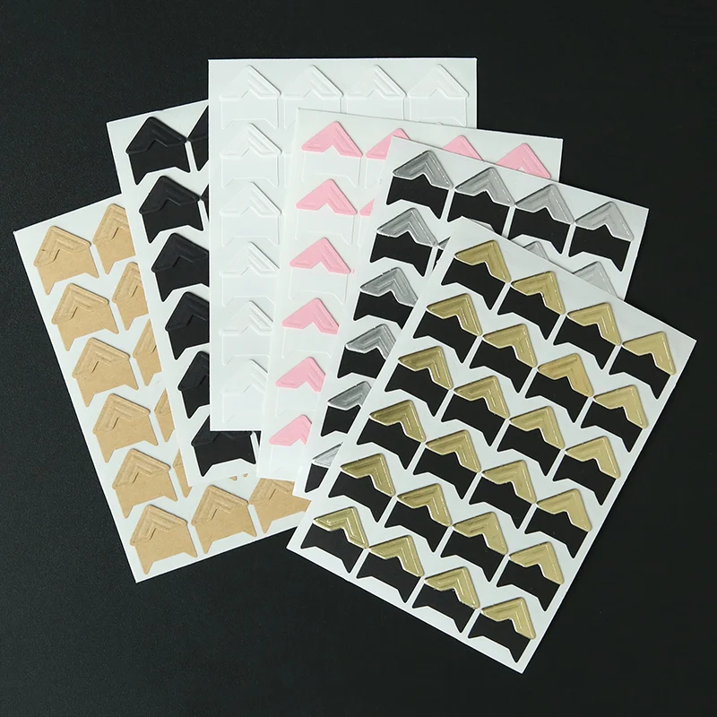 

6pcs/lot Paper photo Corner Stickers DIY pasted Decorative photo album Wall Stickers accessories tools materials supplies