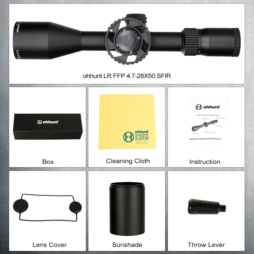 

Reddot LR FFP 4.7-28X50 SFIR First Focal Plane Hunting Riflescope Side Parallax Glass Etched Reticle Lock Reset Scope