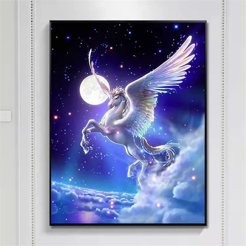 Алмазная 5D Вышивка сделай сам на весь дисплей алмазная живопись единорог радуга
