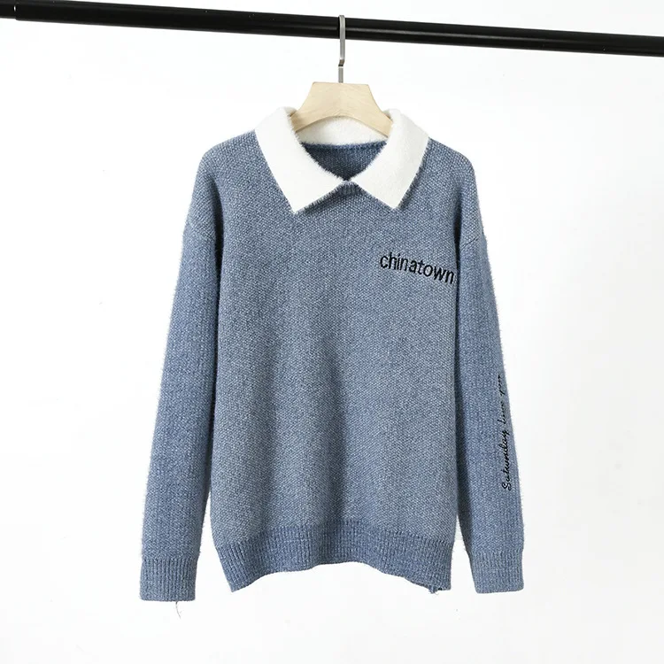 Повседневные женские свитера размера плюс Осень-зима 2019 Модные свободные