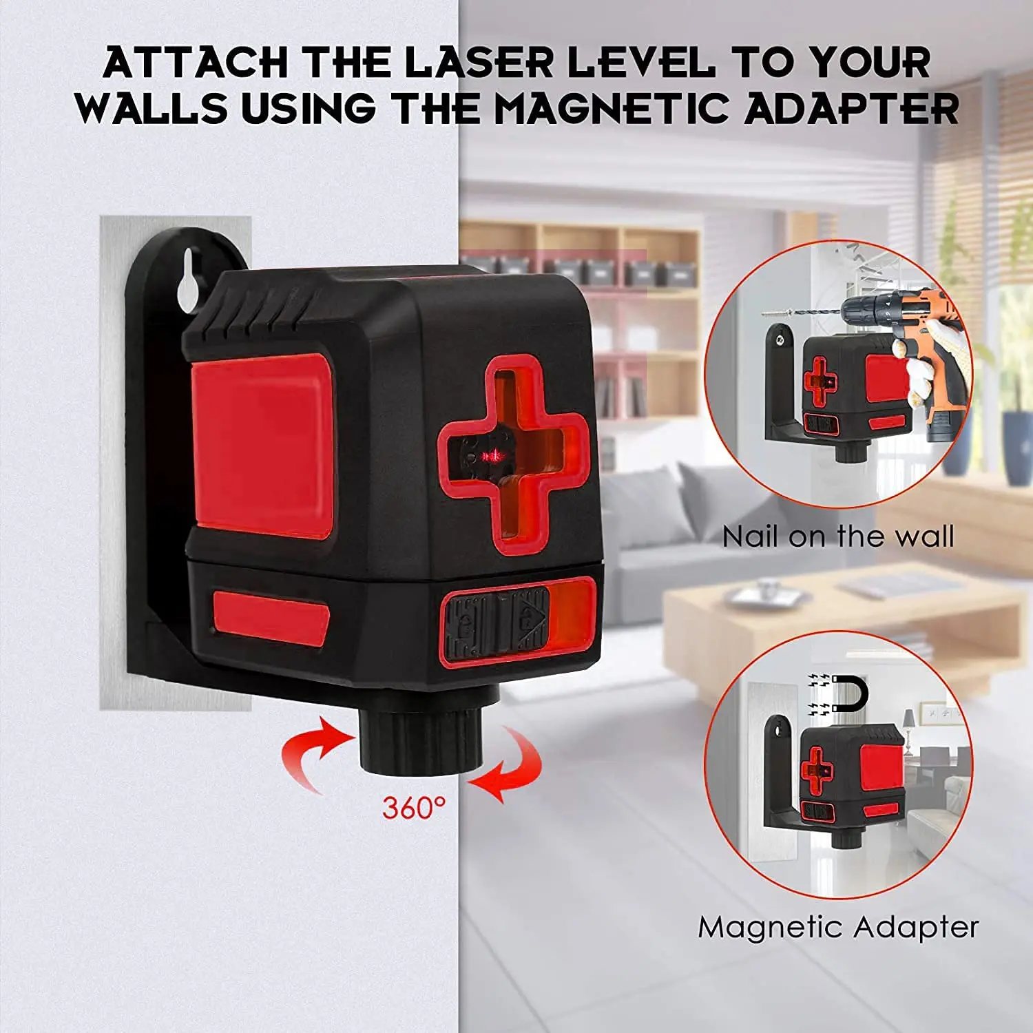 Лазерный уровень BOLTHO самонивелирующийся нивелир с магнитным креплением и сумкой