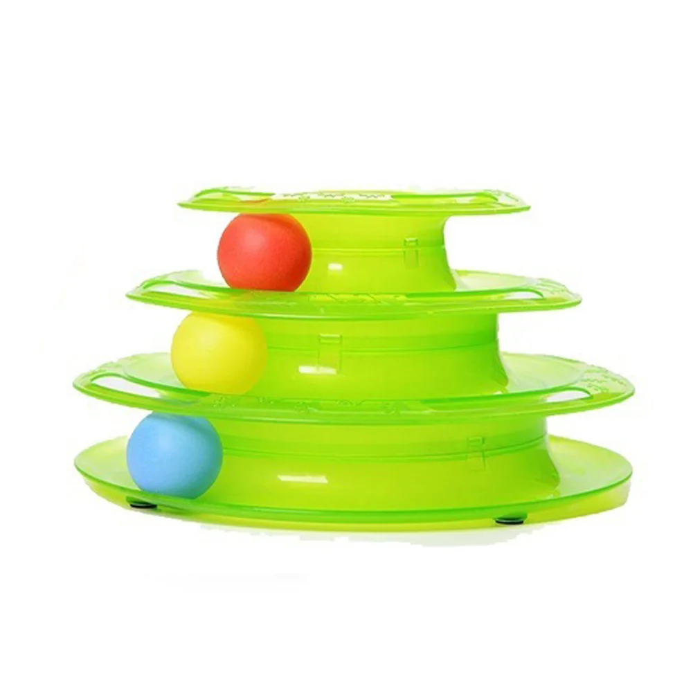 

Economical Cat Kitty Tower Tracks Toy Interactive Three Levers Scratching Ball Cats Mice Pet Toys New ds99