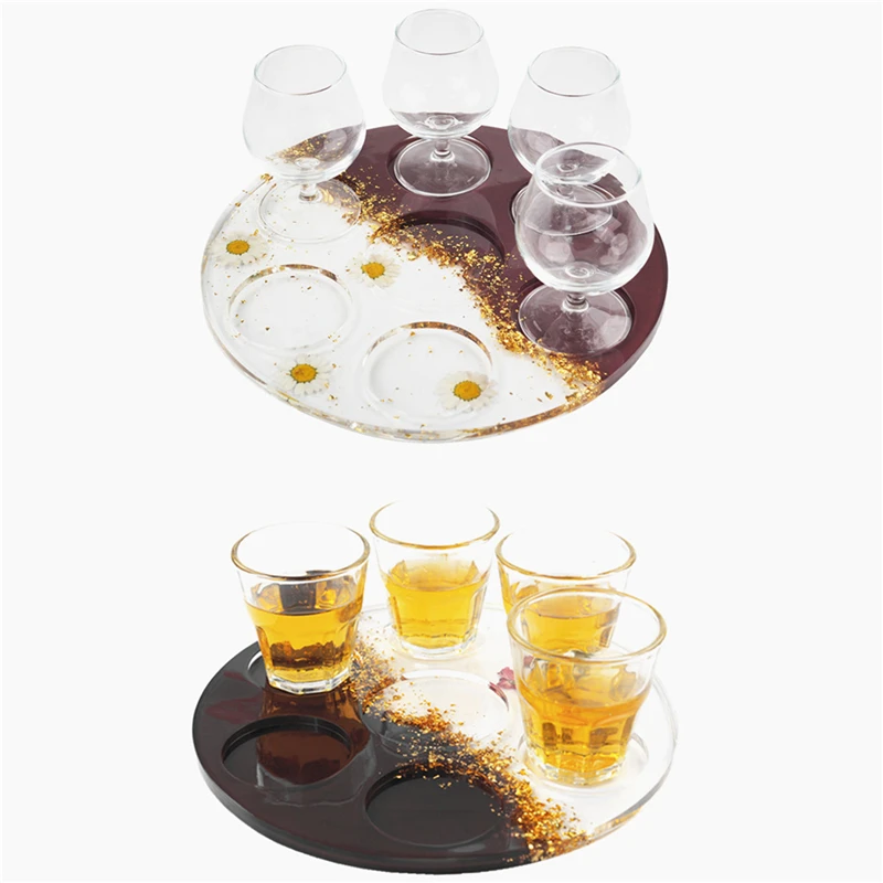 

DIY Crystal Epoxy Resin Mold Tray Beer Beverage Wine Beer Rack Silicone Mold For Resin Beverage Tray Rack Silicone Mold