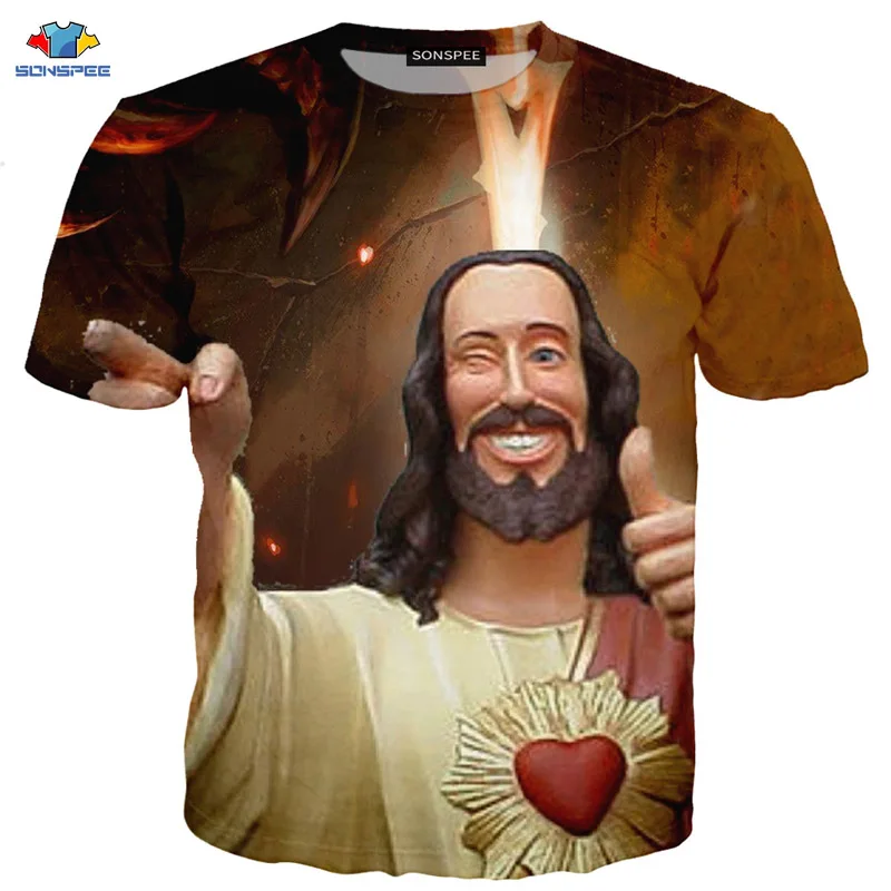 SONSPEE Новый 3D сериалов Косплей г-н фасоль футболка Кристиан Jesus уличный забавные